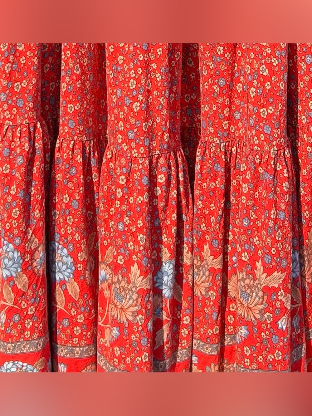 Natural Life Hanna Convertible Maxi Skirt Red Floral Border - Picture 7 of 7